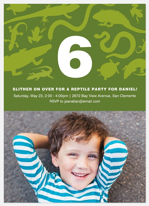Reptile Adventure Kids' Birthday Invitations