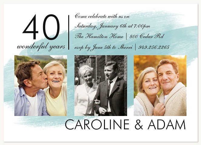 Cherished Moments  Wedding Anniversary Invitations