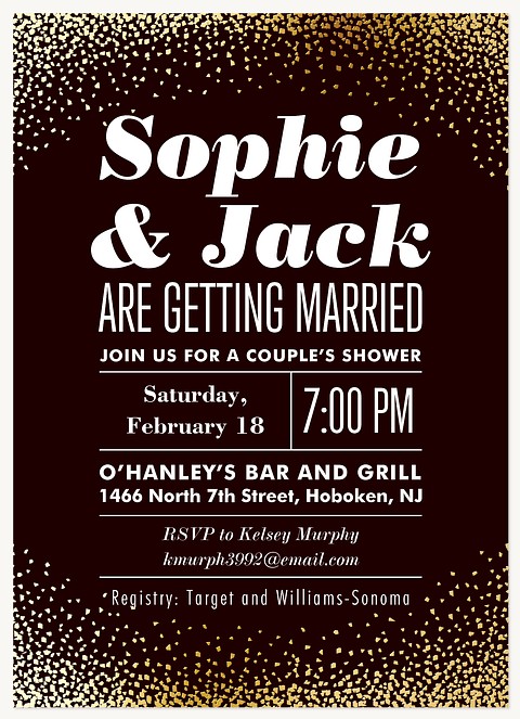 Champagne Wishes Bridal Shower Invitations