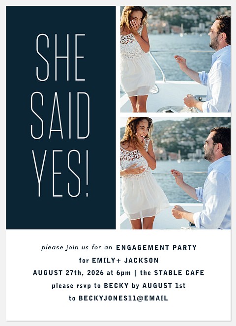Said Yes Engagement Party Invitations