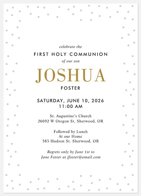Confetti Gleam First Communion Invitations