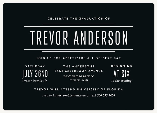 Tuxedo Graduation Party Invitations