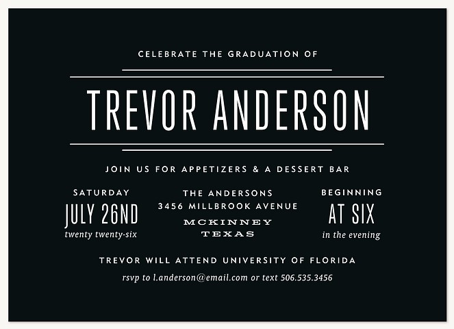 Tuxedo Graduation Party Invitations