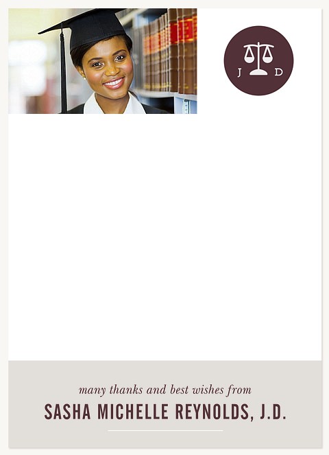 Law Medallion Graduation Thank You Cards