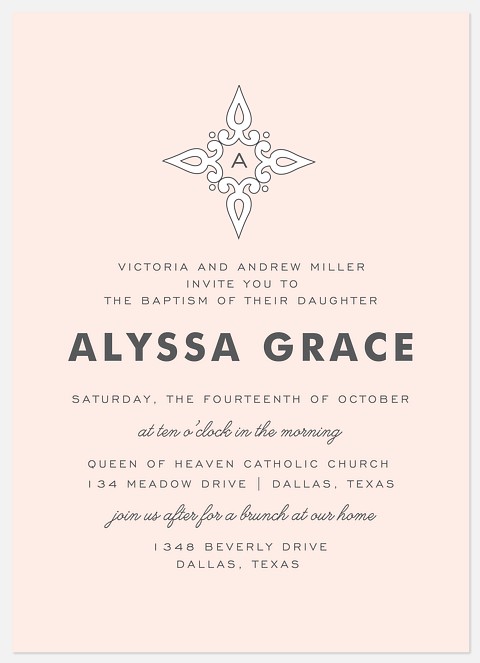 Touched By Grace Baptism Christening Invitations