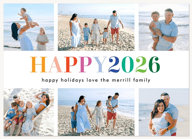 Cheery New Year Personalized Holiday Cards