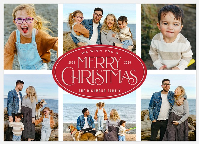 Red Medallion Holiday Photo Cards