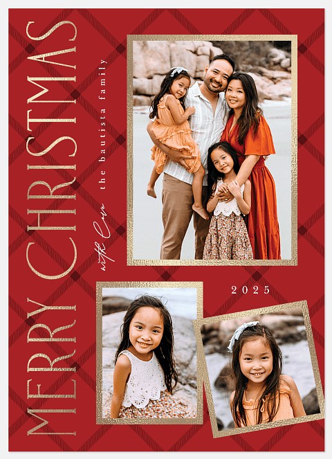 Plaid Glam Holiday Photo Cards