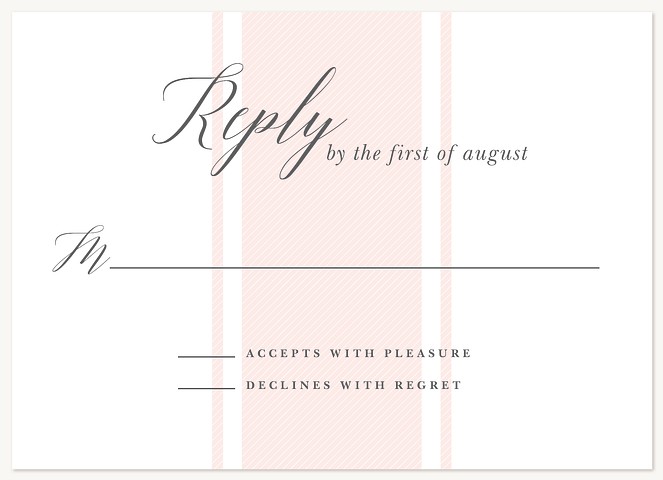 Blush Lines Wedding RSVP Cards