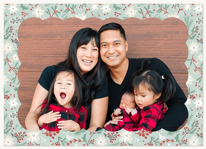 Floral Holiday Frame  Greeting Cards