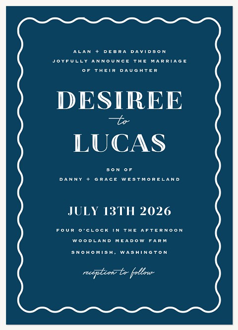 Wavy Frame Wedding Invitations