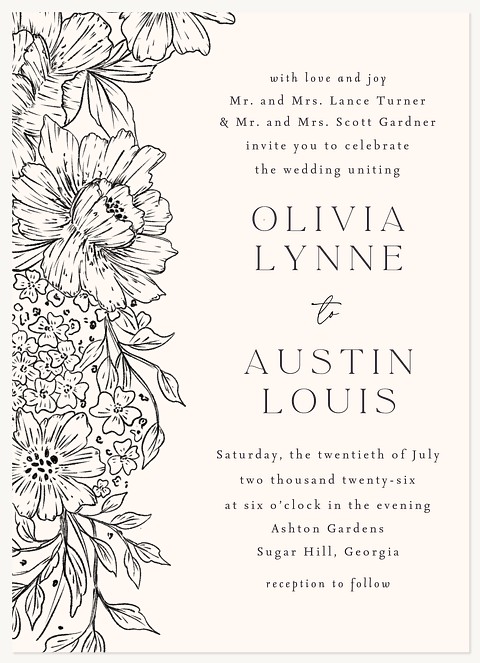 Garden Sketch Wedding Invitations