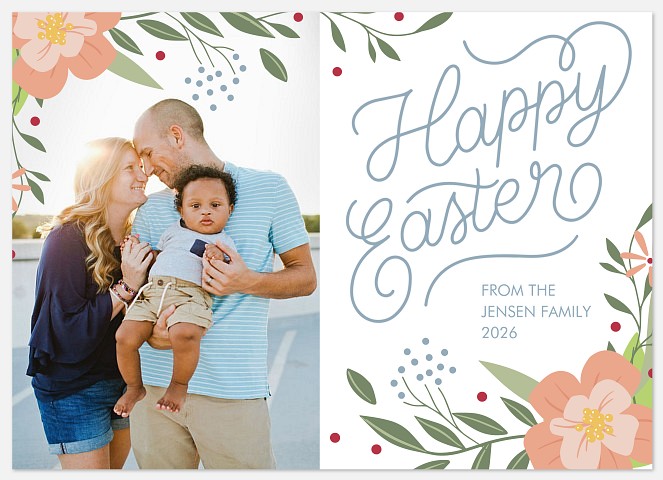 Floral Corners Easter Photo Cards