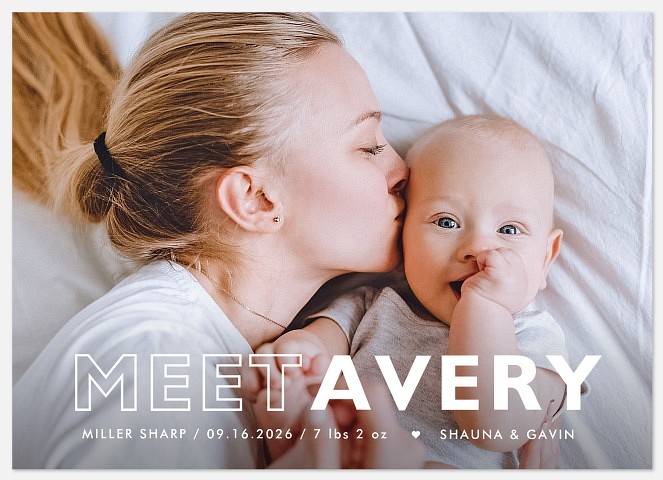 Meet Me Baby Birth Announcements