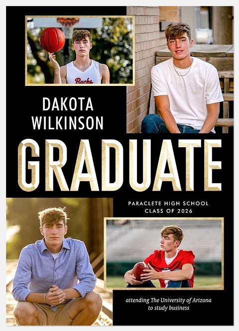 Golden Bevel Graduation Cards