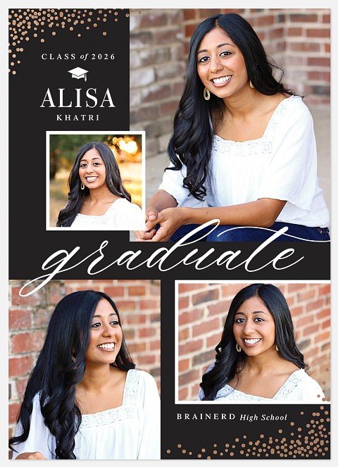 Corner Confetti Graduation Cards