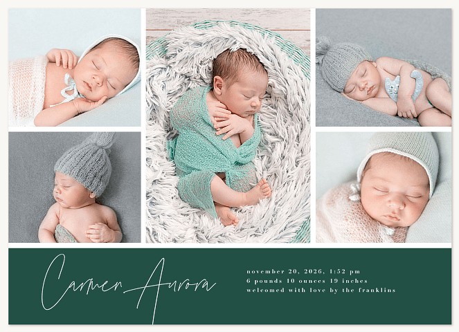 Traditional Grid Baby Announcements