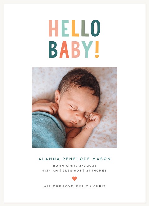 Hello Baby! Baby Announcements