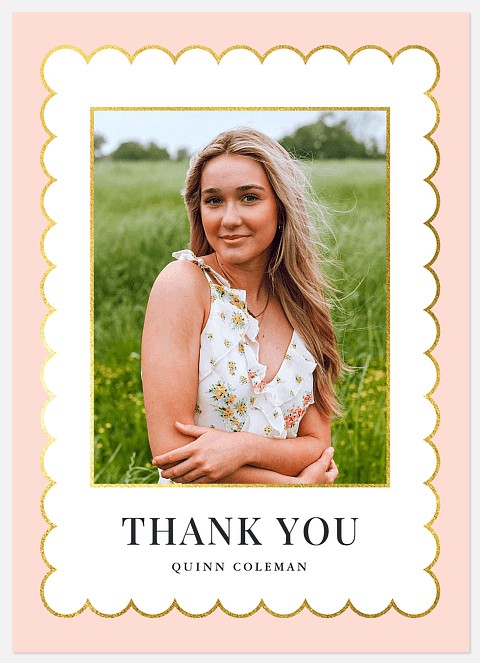 Scallop Frame Thank You Cards 