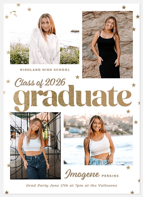 Glittering Stars Graduation Cards