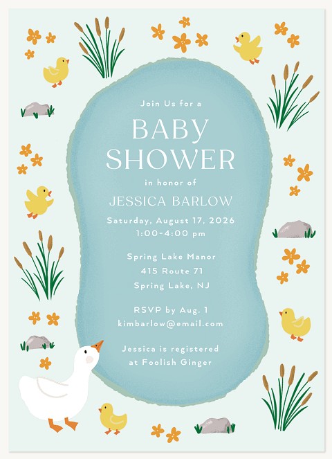 Duck Pond Baby Shower Invites