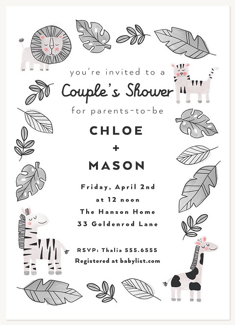 Jungle Joy Baby Shower Invites