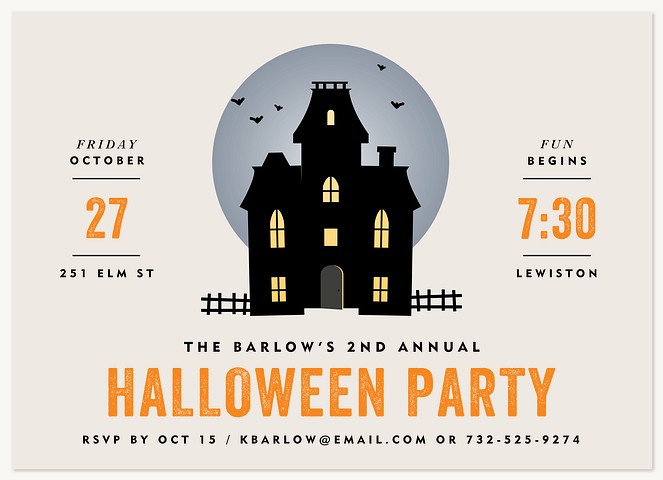 Spooky House Halloween Party Invitations