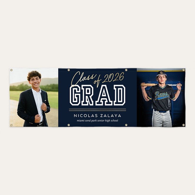 Varsity Grad Photo Banner Custom Banners