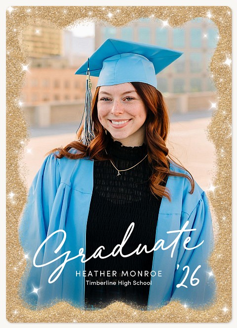 Gold Wave Graduation Cards