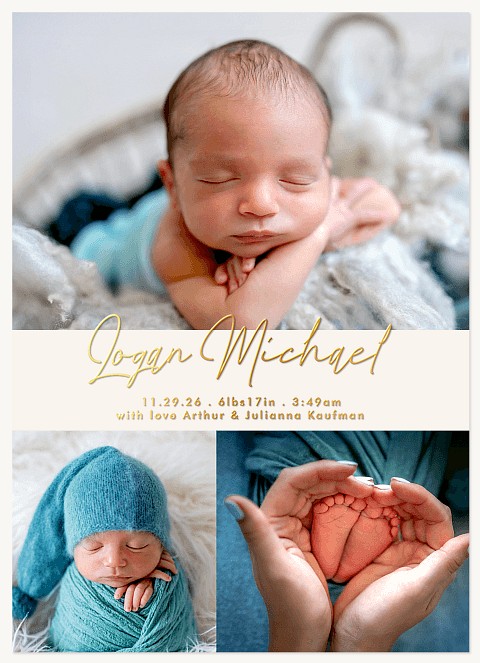 Minimalist Trio Baby Announcements