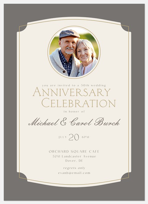 Layered Frame Anniversary Invitations