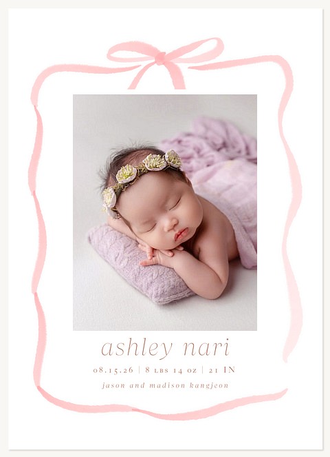 Soft Bow Baby Announcements