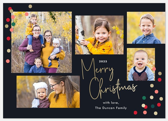 Confetti Flurries Holiday Photo Cards