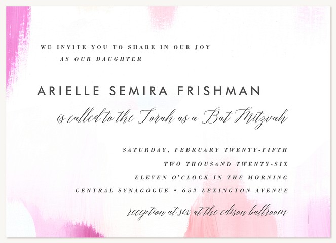 A Feminine Touch Bat Mitzvah Invitations