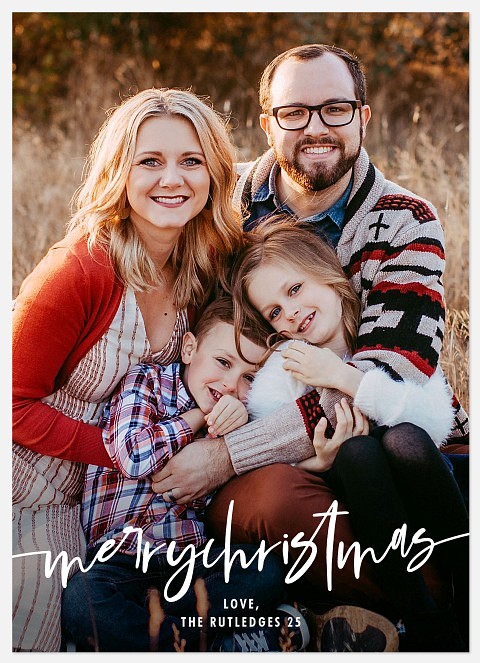 Brush Script Holiday Photo Cards