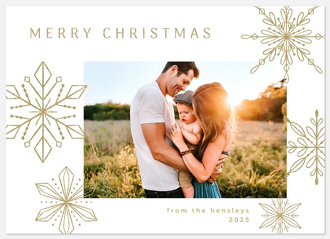 Sparkle Snowflakes Holiday Photo Cards