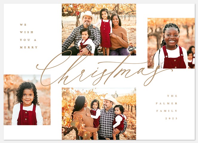 Chic Layout Holiday Photo Cards