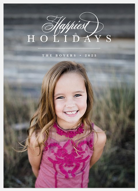 Delicate Script Holiday Photo Cards