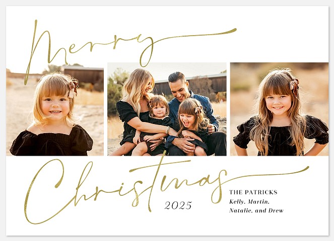 Calligraphic Elegance Holiday Photo Cards
