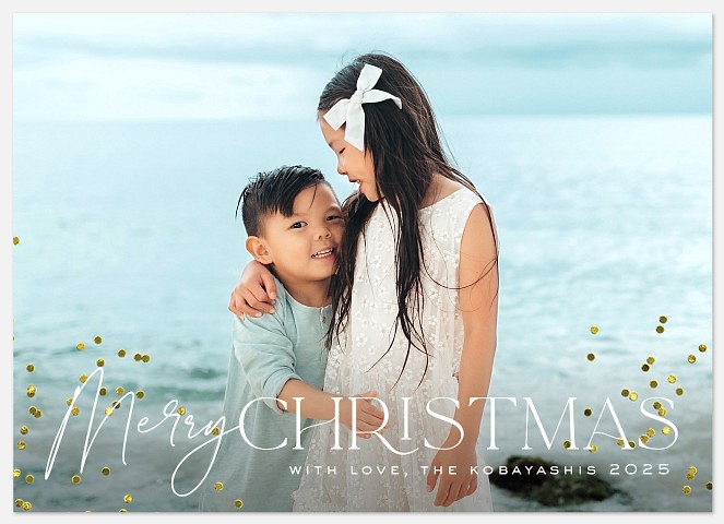 Dazzling Confetti Holiday Photo Cards