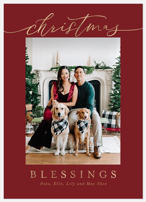 Golden Greeting Holiday Photo Cards