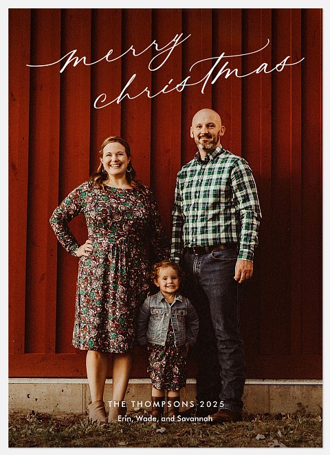 Handwritten Elegance Holiday Photo Cards