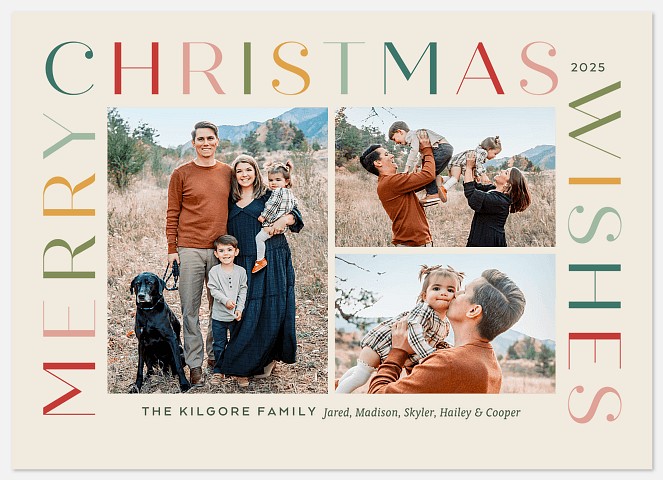 Vivid Wishes Holiday Photo Cards