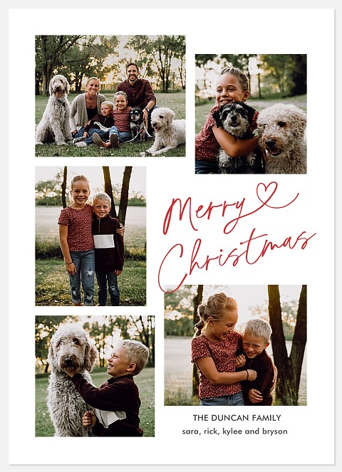 Script Heart Holiday Photo Cards