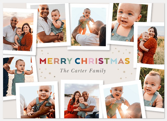Color Block Cheer Holiday Photo Cards