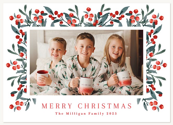 Holiday Greens Personalized Holiday Cards