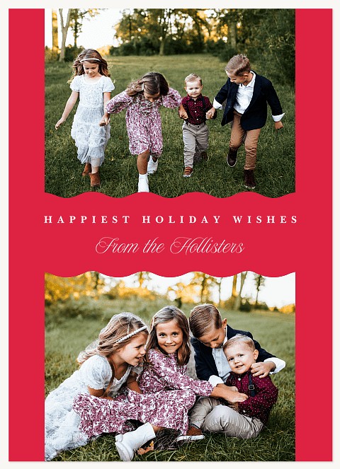 Chic Scallop Personalized Holiday Cards