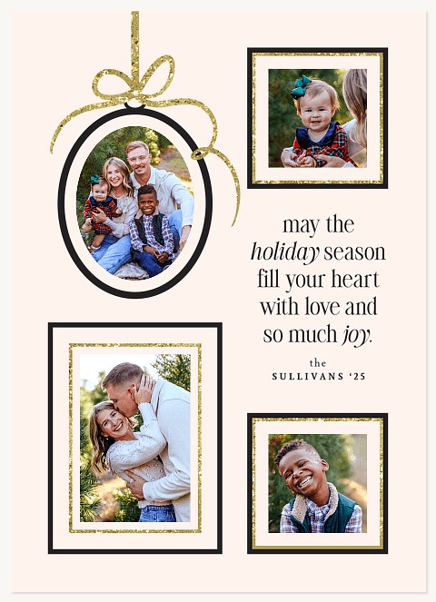 Gold Embellishments Personalized Holiday Cards