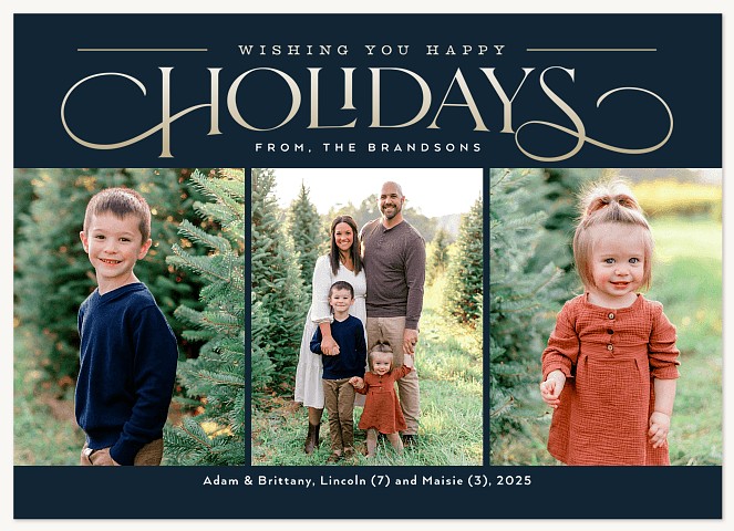 Timeless Trio Personalized Holiday Cards