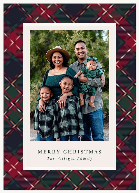 Festive Christmas Plaid Personalized Holiday Cards